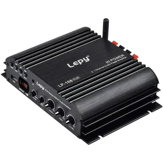 Lepy LP-168 Plus Bluetooth 2.1 Kanal IR 2 x 45W 1 x 68W HiFi Digital Stereo Bass Audio USB MP3 MP4 DVD Auto Verstärker + WINGONEER LED Licht