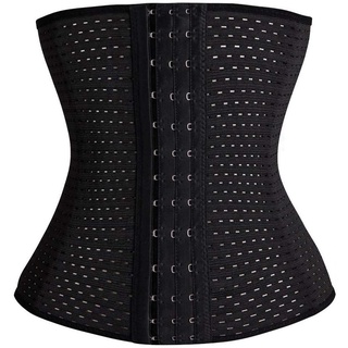 Everbellus Damen Corsage Korsage Korsett Waist Cincher mit 3 Stahlstaebchen Schwarz Small