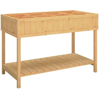Outsunny Hochbeet Tannenholz Naturholz , Naturfarben , Holz , 46x76x110 cm , Gartenzubehör, Hochbeete