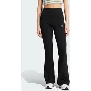 adidas Leggings ADIDAS ORIGINALS "ESSENTIALS RIB FLARED", Damen, Gr. M, N-Gr, schwarz (schwarz, normal, gr.), Obermaterial: 46% Baumwolle, 45% Viskose, 9% Elasthan, Hosen Leggings, mit ausgestelltem Bein und Ripp Optik, hoher Bund