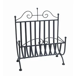 Zeitungsständer , Schwarz , Metall , 37x44x18 cm , Wohnzimmer, Kleinmöbel, Zeitungsständer