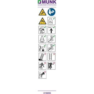MUNK Hinweis-Aufkleber für Plattformleitern Plattformhöhe < 2,50 m - 019164
