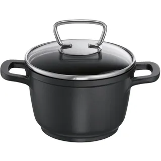 Schulte-Ufer 16011-12 Mini-Fleischtopf Filou, 12 cm, 0,70 l, Aluguss, Schwarz