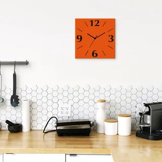 Artland Wanduhr »Uni Trendfarben« wahlweise mit Quarz- oder Funkuhrwerk, lautlos ohne Tickgeräusche, orange