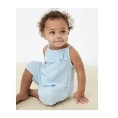 M&S Collection Barboteuse 100% coton (jusqu'au 3ans) - Pale Blue, Pale Blue - 0-3 M