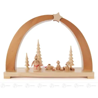 Schwibbogen mit Ruprecht und Wichtel, elektrisch beleuchtet (LED) BxHxT = 40x29