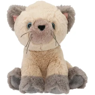 DEPESCHE 13768 TOPModel Fur Ever Friends - Kuscheltier Katze Amber, mit weichem Fell in Grau und Beige, ca. 16 cm großes Plüschtier