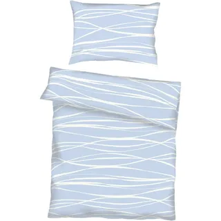 Kaeppel Bettwäsche , Hellblau , Textil , Graphik , 140x200 cm , bügelleicht , Heimtextilien, Bettwäsche & Leintücher, Bettwäsche, Satin-Bettwäsche