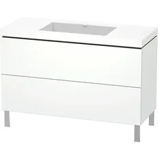 Duravit L-Cube Möbelwaschtisch c-bonded mit Unterbau bodenstehend, 120x48 cm, 2 Auszüge, ohne Überlauf, ohne Hahnloch, Farbe: Pine Silver Dekor