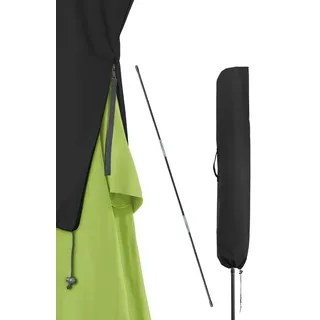 4smile Sonnenschirm Schutzhülle für Schirm 3 m Ø / 2,5 m x 1,5 m, Schwarz | Sonnenschirmhülle mit Reißverschluss, Stab, Strapazierfähige Schirmhülle, Schutzhülle Sonnenschirm, Polyester Schirmabdeckung