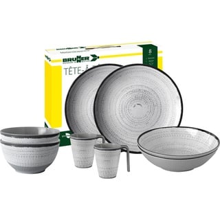 Brunner 0830143N.C7X Campinggeschirr Set für 2 Personen, Tête-À-Tête Tivoli, 8-teilig