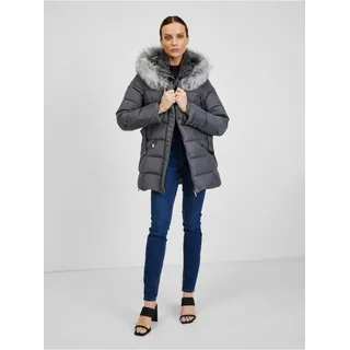 Orsay Dunkelgraue Damen Winter Steppjacke mit Gürtel 814014-659000__36 - Dunkelgrau