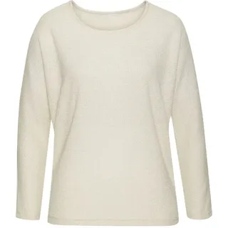 VIVANCE Langarmshirt »aus weichem Strukturstrick« aus bügelfreier Qualität, beige