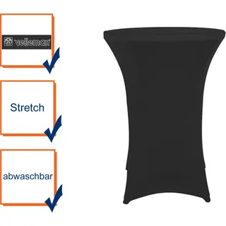 Stehtischhusse Stretch Husse Tisch Hussen Bistrotisch Mehrere Auswahl - Schwarz