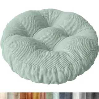 PHUSTJKL Sitzkissen Rund, 45x45 cm rutschfest Waschbare Sitzpolster Bequemes Stuhlkissen 6 cm Dick Waschbare Cordstoff Stuhlauflage, für Indoor Küchen Garden Holzstühle