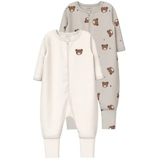 Name It Pumice Bear Langarm-pyjama 2 Einheiten - Pumice Stone / Jet Stream - 3 Jahre