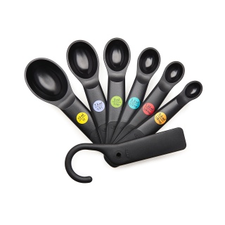 OXO Messlöffel-Set, 7-teilig, Praktische Portionierlöffel zum optimalen abmessen von Lebensmitteln, 1 Set = 7 Messlöffel