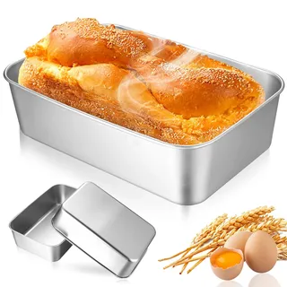 3 STK Kastenform Brotform, Edelstahl Brotbackform, Rechteckig Kastenbackform, Brotbackformen, Brotformen zum Backen Brote Toast Kuchen, Spülmaschinengeeignet (22 x 15 x 6 cm)