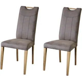 Home Affaire Esszimmerstuhl HOME AFFAIRE "Roberta Polsterstuhl, Gestell Eiche massiv", kansas braun, eichefarben, B:47cm H:99cm T:61cm, Holzwerkstoff, Stühle, Esszimmerstuhl, Bezug aus strapazierfähiger Microfaser