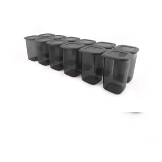 hermia concept Vorratsdosen Aufbewahrungsboxen-Set 6,5 x 6,5 x 13 cm 12-tlg. Grau