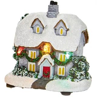 Weihnachten Mini LED Dorf Szene Aufleuchtend Dekoration Akku Betrieben - Haus