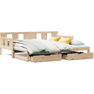 vidaXL Tagesbett Ausziehbar mit Schubladen ohne Matratze 90x200 cm - Braun