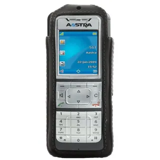 JT Berlin Turnline für das Aastra 630 / 630d / 632d, Mitel 630 / 630D / 632d / 632d2 / 632dt Gürtel-Tasche [Echtleder, 8-Stufen drehbarer Gürtelclip, Handmade in Europe] - schwarz