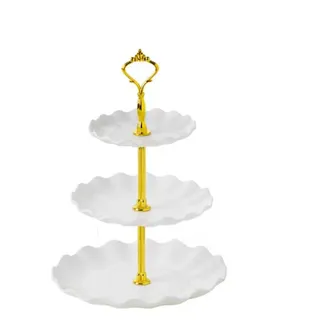 Wagoodter 3 Etagen Cupcake Ständer, Kuchenständer, Dreistufiger Tortenständer, Dessert Ständer Wiederverwendbar für Hochzeit, Geburtstag, Tea Party Dekoration(Weiß)