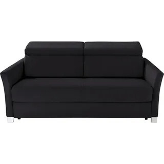 Bali Schlafsofa , Schwarz , Leder , Echtleder , Rindleder , Füllung: Kaltschaum , 185x82x100 cm , Stoffauswahl , Wohnzimmer, Sofas & Couches, Schlafsofas, Sonstige Schlafsofas