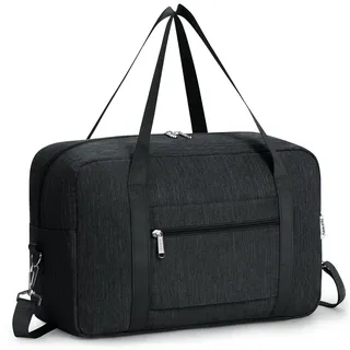 Narwey für Ryanair Handgepäck 40x20x25 Ryanair Handgepäck 40x30x20 Handgepäck Tasche für Flugzeug Faltbare Reisetasche Damen Weekender Damen Handgepäck Koffer 20L (Schwarz)
