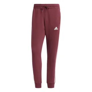 Adidas Essentials Fleece Tapered Cuff 3-Stripes Pants, Herren Hose, Shadow red,