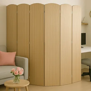 Bambus Paravent HWC-O30, Raumteiler Trennwand Sichtschutz, zusammenklappbar 6 Paneele 170x245cm