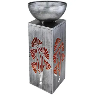 Globo Solarleuchte , Silberfarben , Metall , 25x59x25 cm , Lampen & Leuchten, Außenbeleuchtung, Solarleuchten