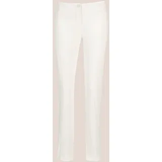 Stoffhose MADELEINE "Hose Schlanke Stretch-Hose mit Vichy-Karo", Damen, Gr. 20, N + K Gr, weiß (wollweiß), Obermaterial: 74% Viskose CV. 23% Polyamid PA. 3% Elasthan EL., Hosen Stoffhose