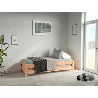 Mid.you Stapelbett , Kernbuche , Holz , Kernbuche , massiv , Höhe ca. 25 cm , einzeln stellbar , 90x200 cm , Schlafzimmer, Betten, Gästebetten