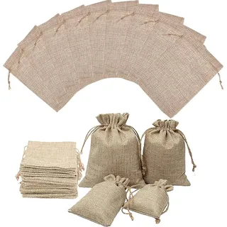 Jute Beutel mit Kordelzug - 20 x 30 cm - zur Aufbewahrung von Schmuck, Kosmetik, kleinen Geschenken und mehr