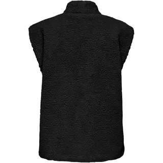 Plüschweste ONLY "ONLNIKITA TEDDY WAISTCOAT OTW", Damen, Gr. L, schwarz, Plüsch, Obermaterial: 100% Polyester, unifarben, normal, Westen Plüschweste, Kunstfaser