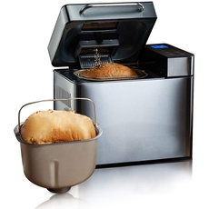 COOCHEER Brotbackmaschine mit 19 voreingestellten Programmen aus Edelstahl, Maschine für Brot und Süßigkeiten, Kapazität 500-1000 g