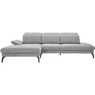 Stylife Ecksofa , Grau , Metall , Ottomane links, L-Form , 289x180 cm , Stoffauswahl, seitenverkehrt erhältlich, Hocker erhältlich, Rücken echt , Wohnzimmer, Sofas & Couches, Wohnlandschaften, Ecksofas