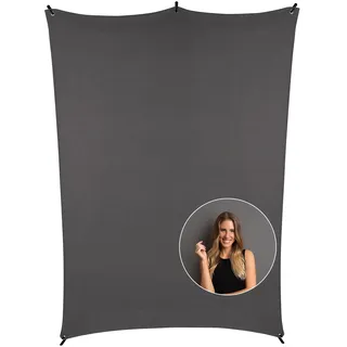 Rollei Fotohintergrund Grau 2,1 x 1,5 m, Rollei X-Drop Hintergrund Fotografie Faltbare Waschbares Polyester für Fotostudio Portrait Produktfotografie, Fotohintergrund-Hintergrund-Fotografie-Grau