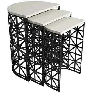 Wellhome Satztisch 46x62x33 Cm - Cream / Black - One Size