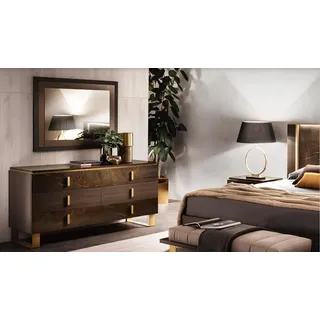 Konsolen Tisch Kommode mit Spiegel Luxus Möbel Set Konsole 2tlg.  Italy - Braun