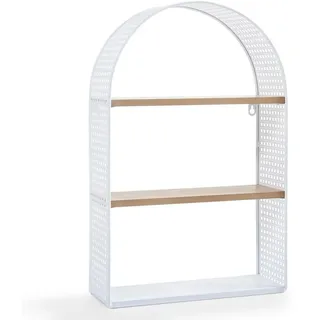 [en.casa] Wandregal Jäller Ii. , Weiß , Holzwerkstoff, Metall , 34.5x53x13.5 cm , Wohnzimmer, Regale, Wandregale