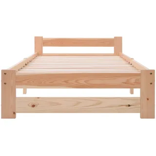 Komhtom Futonbett 90/200 cm in Natur mit Lattenrost , Naturfarben , Holz , Mode , Rechteckig , 90x200 cm , Schlafzimmer, Betten, Futonbetten