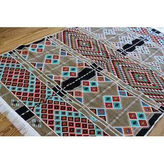 Elessar Neu,130 x 200 cm Kelim, Orient-Teppich, Läufer, orientalische Zimmer-Dekoration, Bodenbelag Wohnzimmer Flur Geschenk Geburtstag Hochzeit, Neue Wohnung, Wandteppich ES 1-4-04