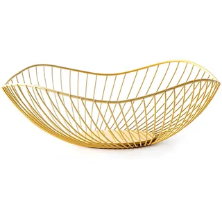 LdawyDE Obstschale Gold, Obstkorb Gold Metall Openwork Fruit Basket für Obst Snack Gemüse Handtücher Fruit Basket 25x10cm