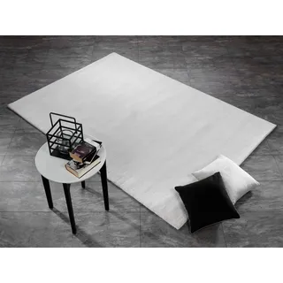 Wollteppich OCI DIE TEPPICHMARKE "Vinciano Uni" Gr. 1, weiß (snow), B:70cm H:20mm L:140cm, Wolle, Teppiche, Wollteppich, reine Wolle, handgeknüpft, Wohnzimmer