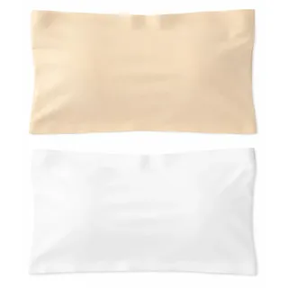 YAPKOLV 2er Pack Nahtlose Bralette für Mädchen 10-16 Jahre, Trägerloses Bandeau Top BH aus Eis-Seide, Ohne Bügel, Bustier mit Komfort Passform, Weiß & Hautfarbe