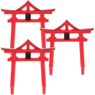 Cabilock 3 Stücke Japanisches Torii Tor Deko Eingangstor Aquarium Ornamente Japan Shinto Schrein Garten Statue Miniatur Dekoration Asiatische Deko Bonsai Feengarten Micro Landschaft Zubehör