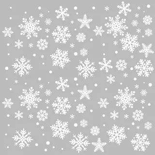SUPERDANT Weißer Schneeflocken Wandtattoo Pentagramm Form Schneeflocken Wandsticker Abnehmbarer Wandkunst Zum Thema Frozen Wandaufkleber Für Wohnzimmer Schlafzimmer Kinderzimmer Weihnachtsdekoration